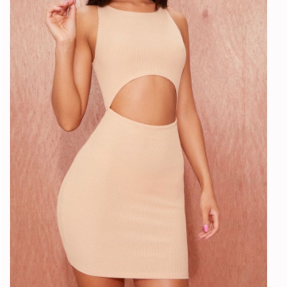 Nude cutout dress